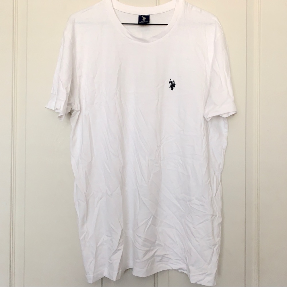 us polo assn white crew neck shirt